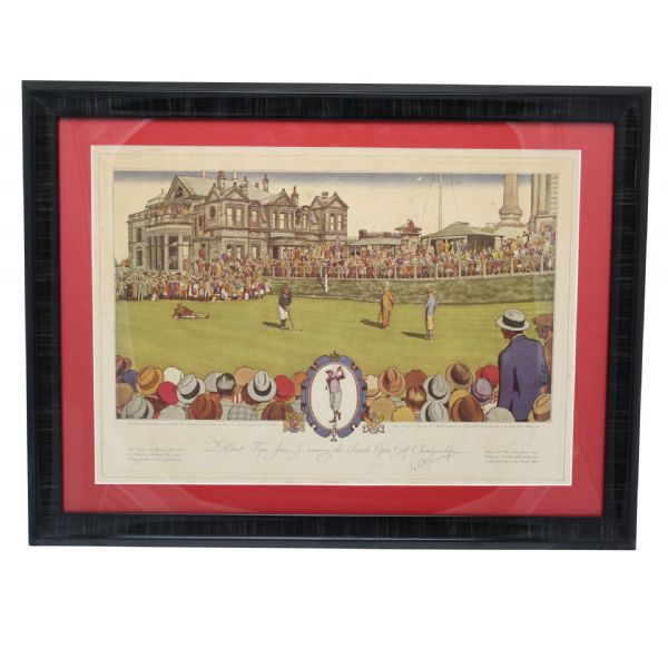 Bobby Jones Signed 1930 Currier & Ives British Open@St. Andrews - RARE!