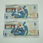 Jack Nicklaus Signed Royal Bank of Scotland 5 lb. Note-Also 2nd one Unsigned