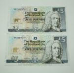 Jack Nicklaus Signed Royal Bank of Scotland 5 lb. Note-Also 2nd one Unsigned