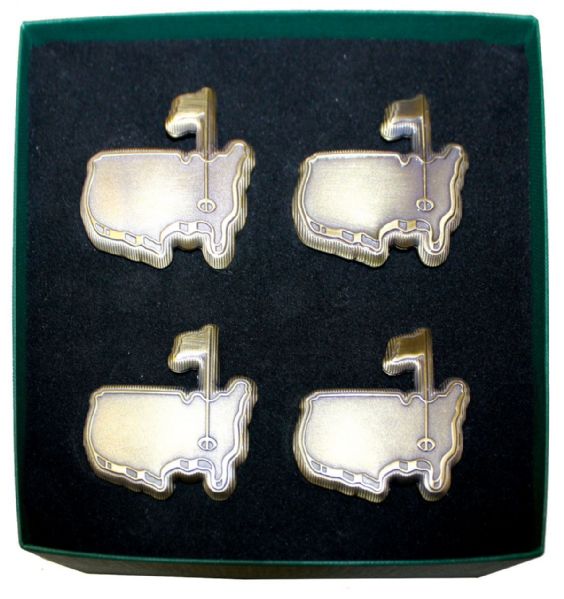 Augusta National Brass Members Napkin Holders Set of 4