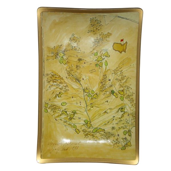 1933 Augusta National Map Depicted on Ceramic Candy Dish