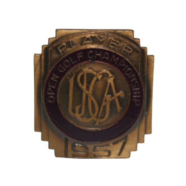 Jack Flecks 1957 US Open Contestants Pin - Inverness Toledo, Ohio