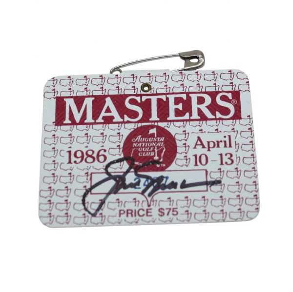 Jack Nicklaus Signed 1986 Masters Badge JSA COA