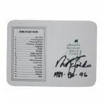 Nick Faldo Signed Masters Scorecard with Inscription JSA COA