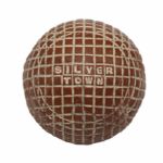 A Red Painted Silvertown Mesh-Patterned Gutty Golf Ball