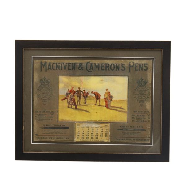 1907 MacNiven & Camerons Waverly Pen Golf Advertising - Framed