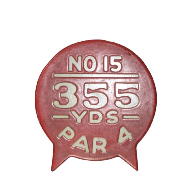 Early 1900s Chicago Vitreous Enamel Co. Hole 15 Yardage Marker