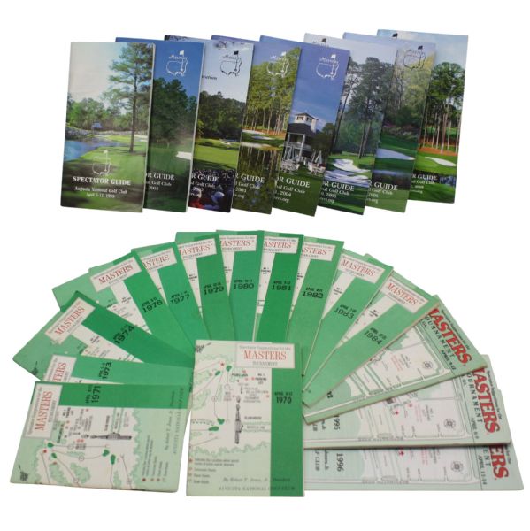 Lot of Nineteen Masters Spectator Guides From 1976-2008