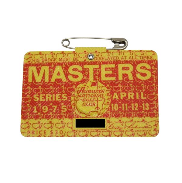 1975 Masters Badge - Nicklaus Victory