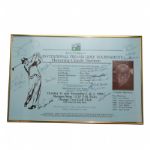 Signed By Seldom Seen 1948 Masters Champ CLAUDE HARMON-Tournament Poster 