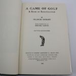 Francis Ouimet Signed 'A Game of Golf' Book - Inscribed by Ouimet to Herb Wind JSA COA