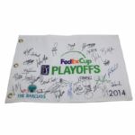Multi-Signed 2014 PGA Playoffs Embroidered Flag - The Barclays JSA COA