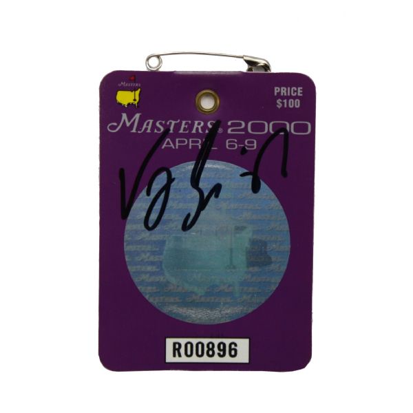 Vijay Singh Signed 2000 Masters Badge JSA COA