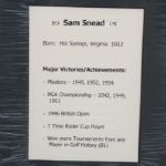 Sam Snead Signed Scorecard - Mounted with Photo and Stats Card JSA COA