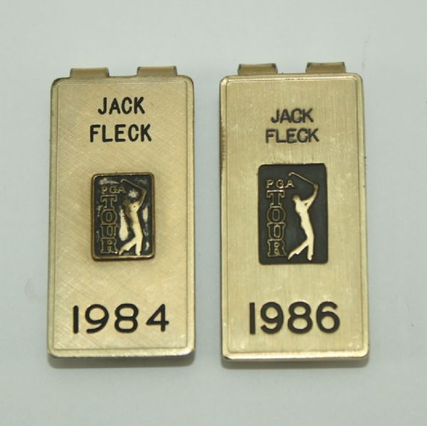 Jack Flecks 1984 and 1986 PGA Tour Money Clips
