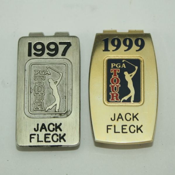 Jack Flecks 1997 and 1999 PGA Tour Money Clips