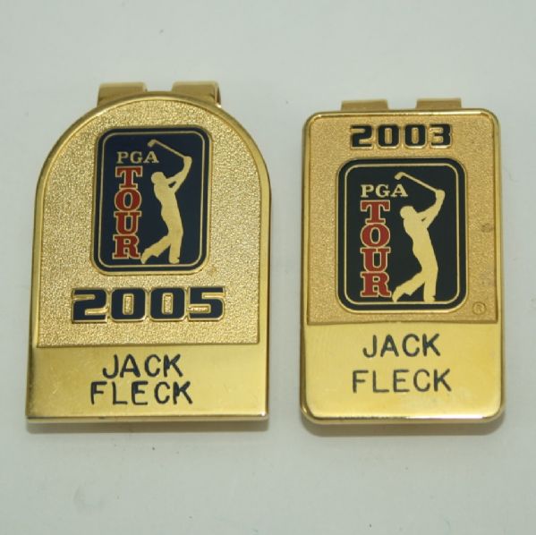 Jack Flecks 2003 and 2005 PGA Tour Money Clips