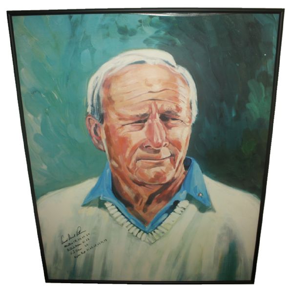 Arnold Palmers Finest Known Autograph w/Full Name & Wins On Oversize 33 X 44 Print