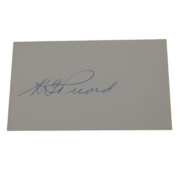 Henry Picard (1938 Masters Champion)Signed 3x5 Card JSA COA