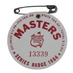 1964 Masters Badge - Arnold Palmer  4th and Final Masters Victory