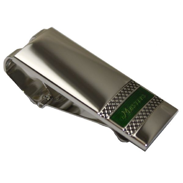 Masters Undated Silver Money Clip with Green