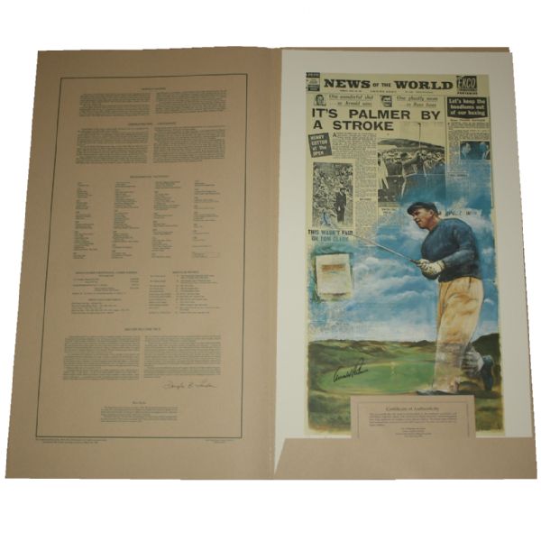 Arnold Palmer Signed Lithograph Its Palmer by a Stroke-61 British-Remarque 14/25