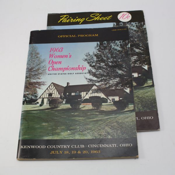 1963 Womens US Open Championship Program with Pairing Sheet