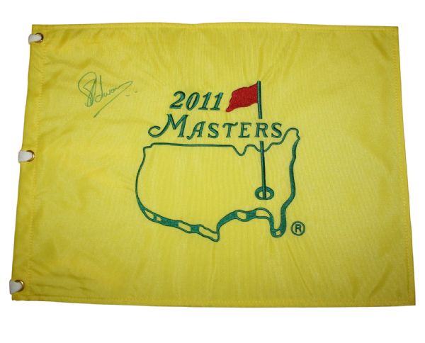 Charl Schwartzel Signed 2011 Masters Embroidered Pin Flag JSA COA
