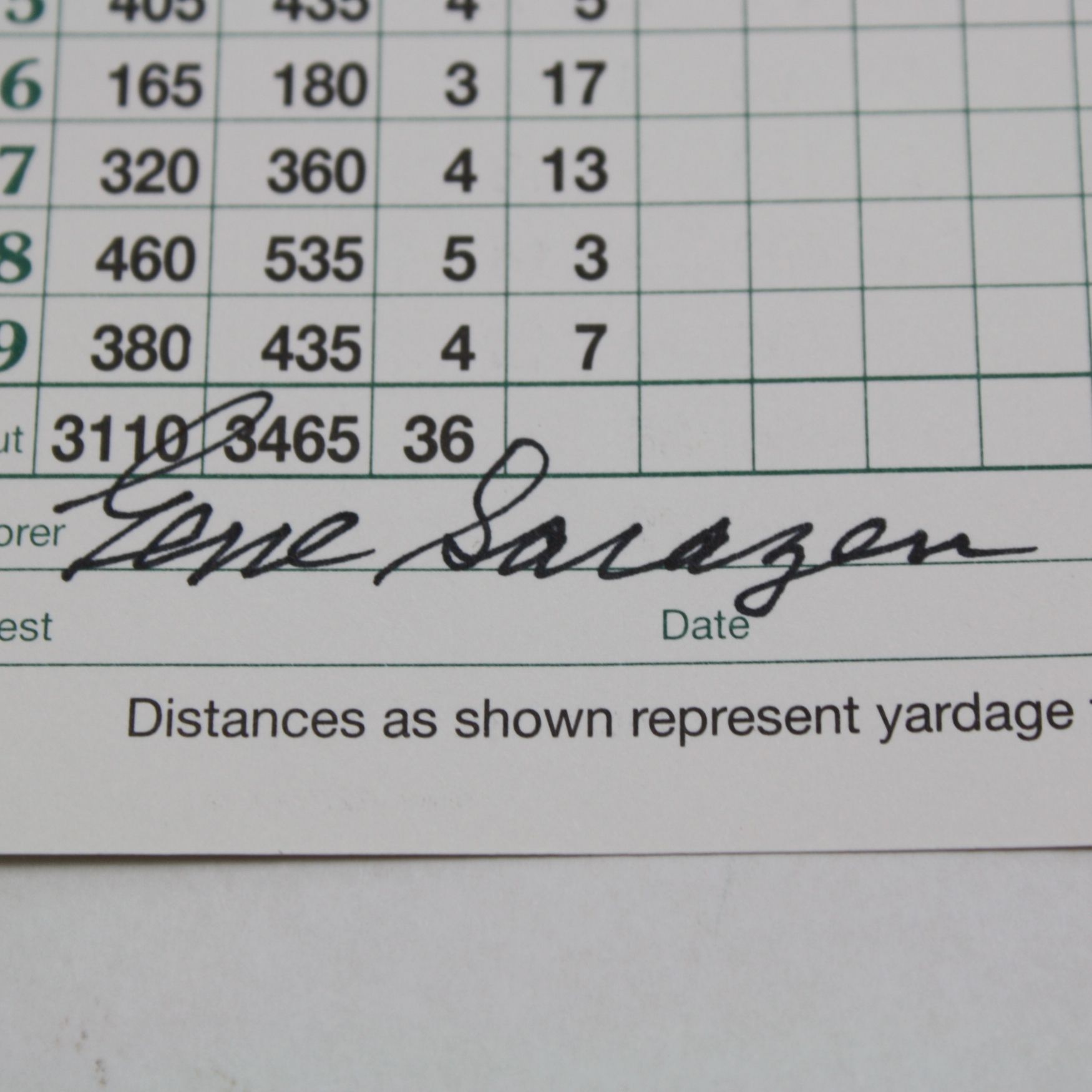Lot Detail Gene Sarazen Signed Augusta National Scorecard Mint JSA COA