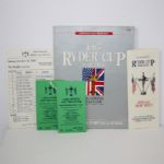 1983 Ryder Cup Program With 2 Final Round Tickets and 2 Single Matches Pairing Sheets