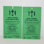 1983 Ryder Cup Program With 2 Final Round Tickets and 2 Single Matches Pairing Sheets