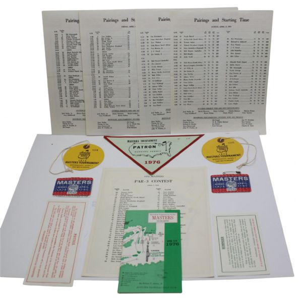 1976 Masters Miscellaneous Memorabilia
