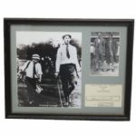 Francis Ouimet Framed Autograph Sourced from Collection of Mark Emerson JSA COA