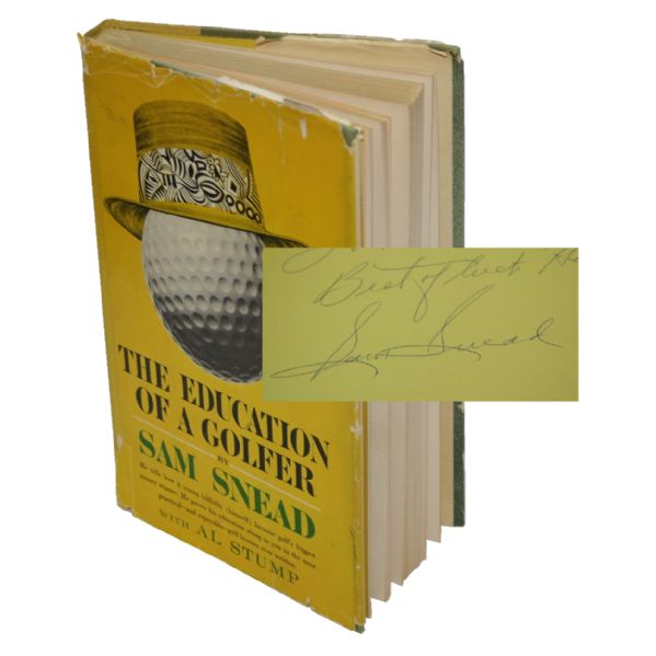 Sam Snead Signed Golf Book The Education of a Golfer- Personalized JSA COA
