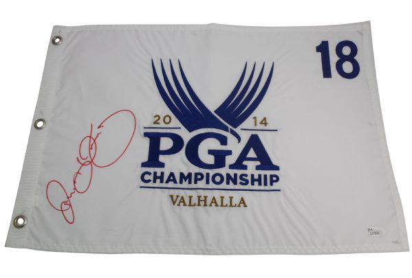 Rory McIlroy Signed 2014 PGA Championship Embroidered Valhalla Flag JSA #L017525