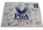 2014 White Embroidered Valhalla PGA Flag signed by 27 stars including RORY, PHIL, RICKIE JSA COA