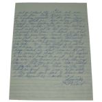 Detailed Henry Picard ALS Two Page Letter Signed Walter Hagen & Masters Content