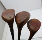 Walter Hagen Woods - Driver, Two, and Three Wood - Persimmon Heads