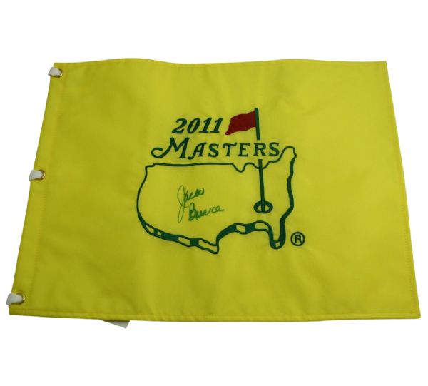 Jack Burke Signed 2011 Masters Embroidered Flag JSA COA