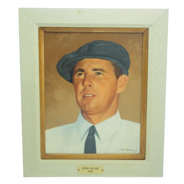 Henry Picard Original Oil Painting Hung at Green Jacket Restaurant In Augusta