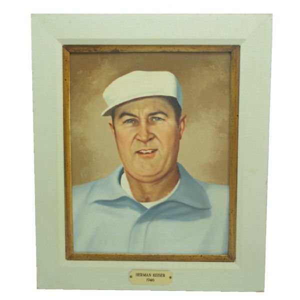 Herman Keiser Original Oil Painting Hung at Green Jacket Restaurant In Augusta