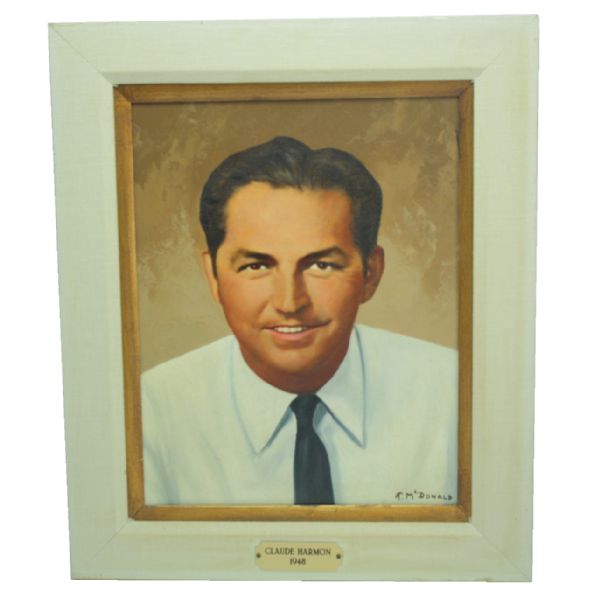 Claude Harmon Original Oil Painting Hung at Green Jacket Restaurant In Augusta