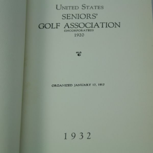 1932 United States Seniors Golf Association Year Book