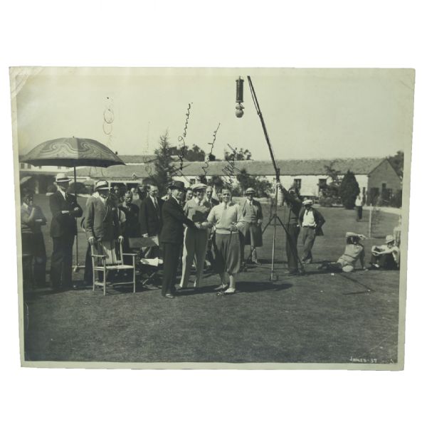 1930s Bobby Jones Multi-Signed Original 11x14 Photo w/O.B. Keeler, Jack Warner Etc Fully Signed PSA