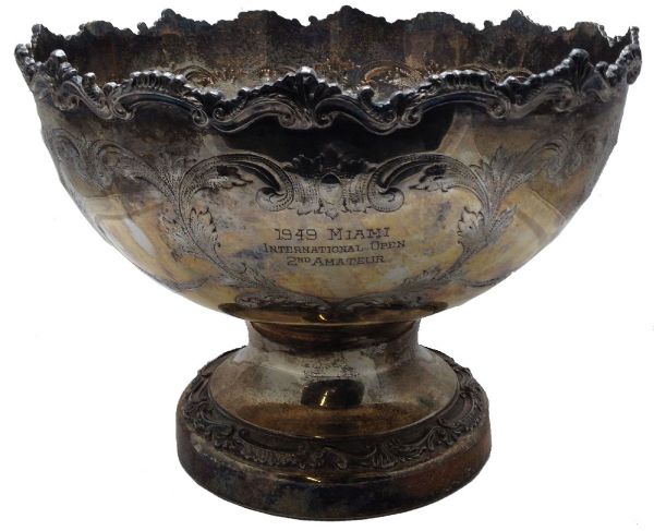 Frank Stranahan 1949 Miami Inter. Open Silver Plated 2nd Amateur Bowl