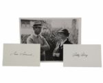 Sam Snead and Patty Berg Signed 3x5 Cards w/1939 Vintage Pinehurst Wire Photo JSA COA 