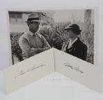 Sam Snead and Patty Berg Signed 3x5 Cards w/1939 Vintage Pinehurst Wire Photo JSA COA 