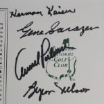 Multi-Signed Masters Scorecard - Palmer, Nelson, Keiser, and Sarazen JSA COA