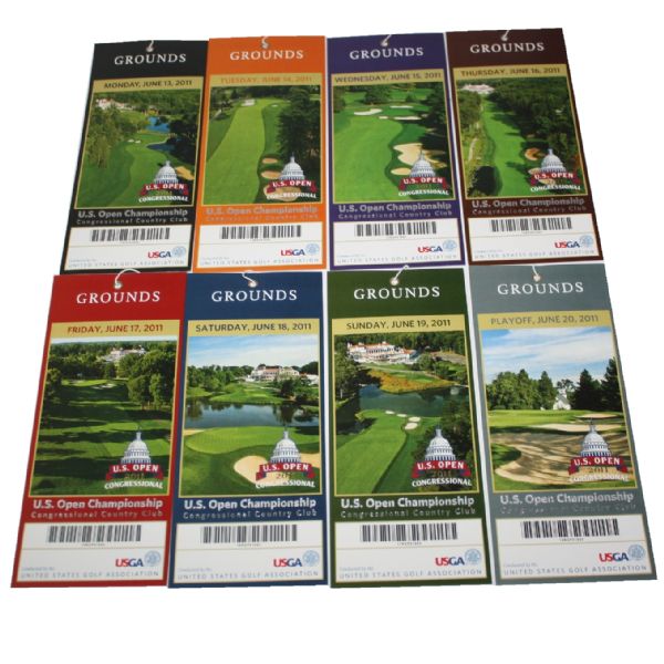 2011 U.S. Open Unused Nr-MT/MT Ticket Set - Rory McIlroys 1st Major Win!