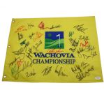 Field Signed Wachovia Championship Embroidered Flag-Pavin,Kite,Curtis,Furyk-JSA Cert